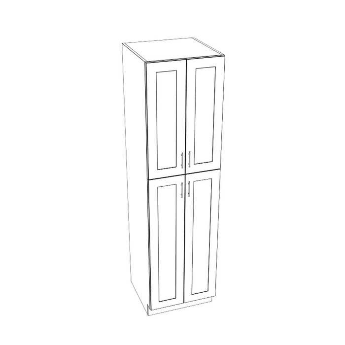 Four Door Tall Pantry Cabinet (Shaker Ebony/Frameless/RTA)