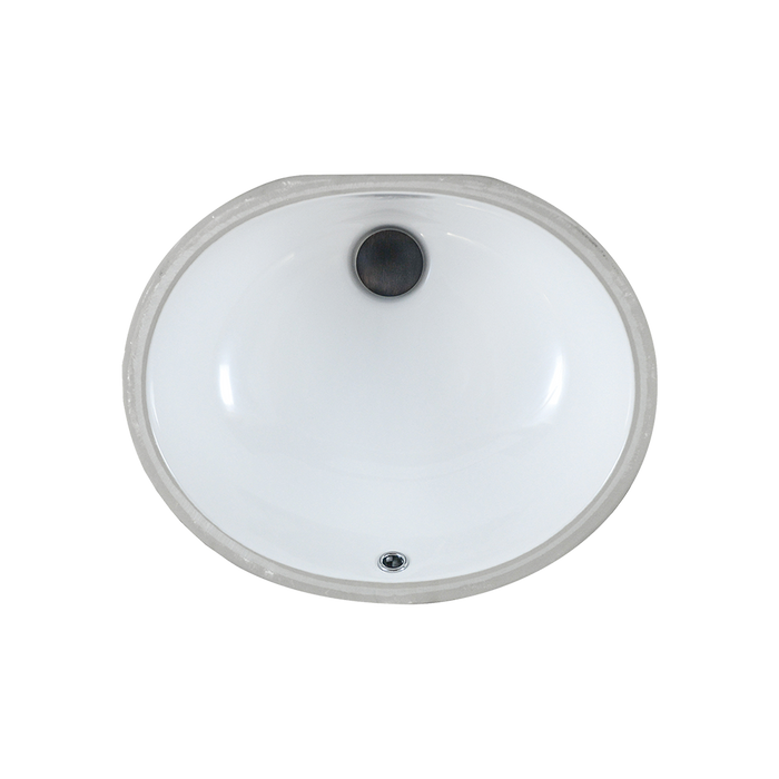 20-Inch Oval White Porcelain Undermount Bathroom Sink in Glossy Finish, U-91W3PN