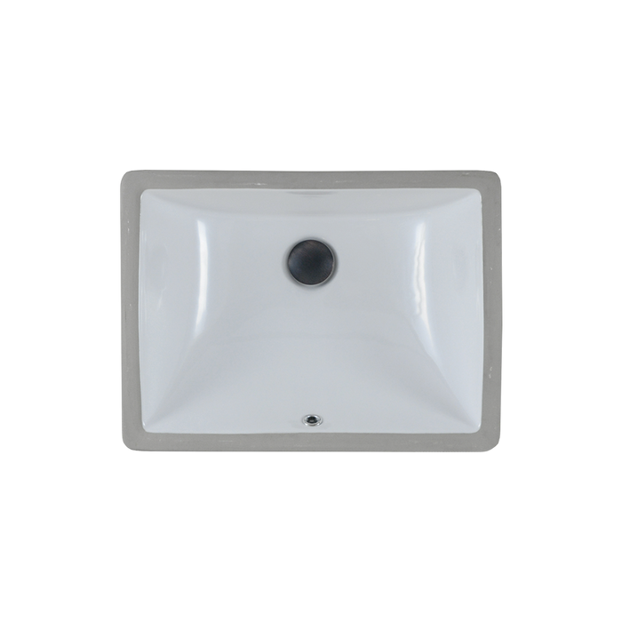 21-Inch Rectangular White Porcelain Undermount Bathroom Sink in Glossy Finish, U-93W2PN
