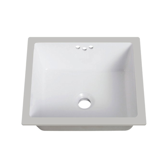 KBFMORE™ 16" Square Porcelain Undermount Bathroom Sink