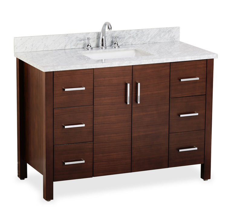 48-Inch Single Vanity in Coffee, V-S04-2D6DR-48MA, Colonial Collection