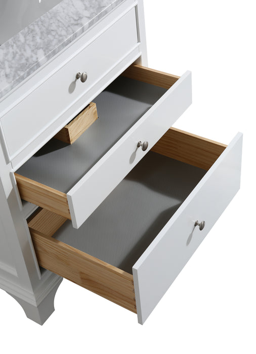 30-Inch Single Vanity in White, V-S03-2DR-30WH, Colonial Collection
