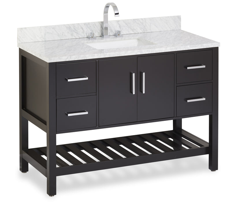 48-Inch Single Bathroom Vanity Cabinet in Coffee, V-S06-2D4DR1S-48ES, Causal Collection