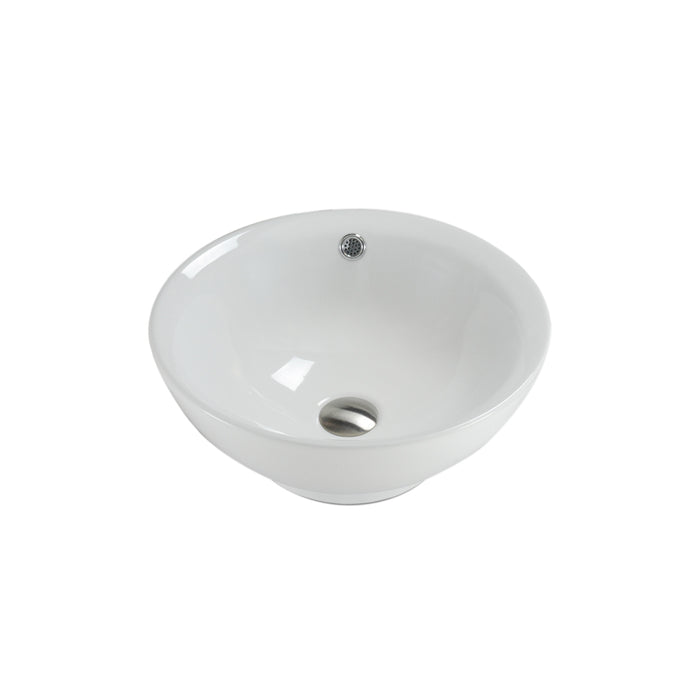 KBFMORE™ 17" Round Porcelain Vessel Bathroom Sink