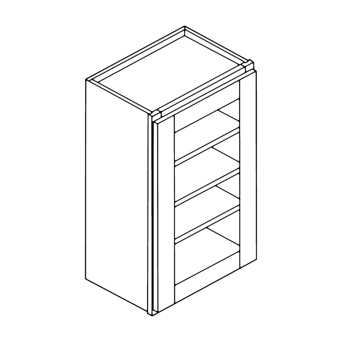 Single Glass Door Wall Cabinet (Flat Off-White/Frameless/Assembled)