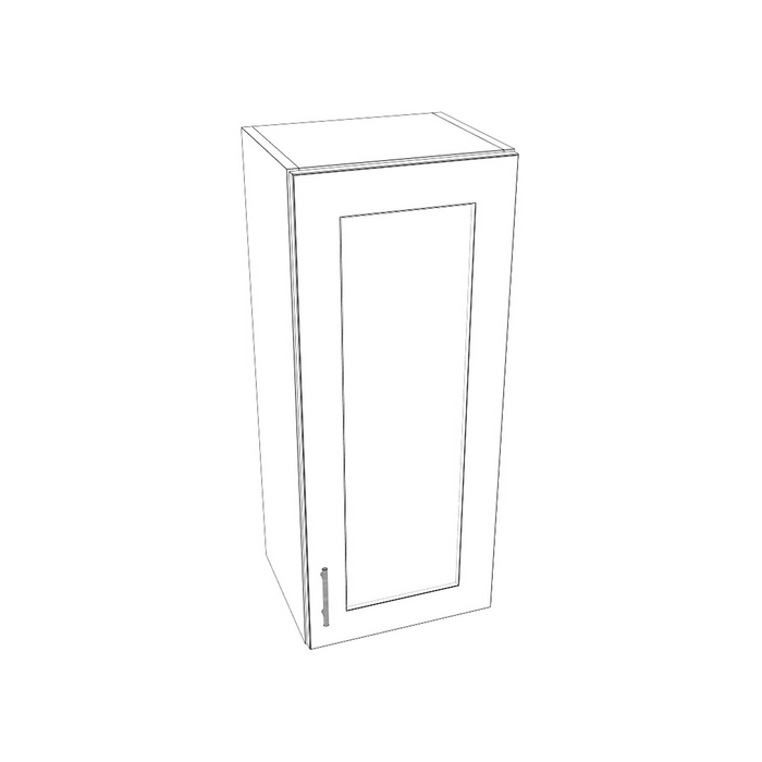 Single Door Wall Cabinet with 2 Shelves (Shaker Gray/Frameless/Assembled)