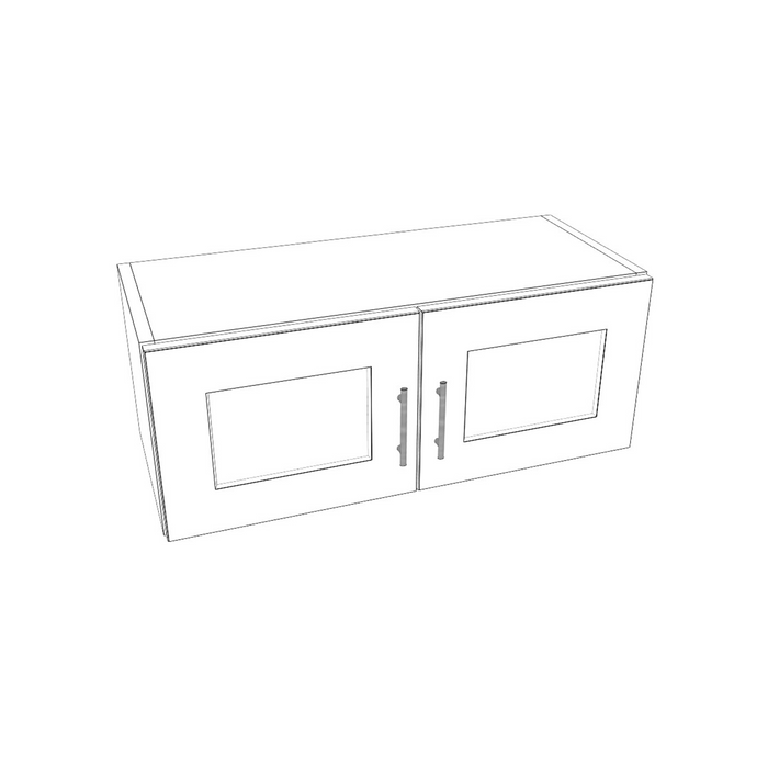 Double Door Bridge Wall Cabinet (Shaker White/Frameless/RTA)