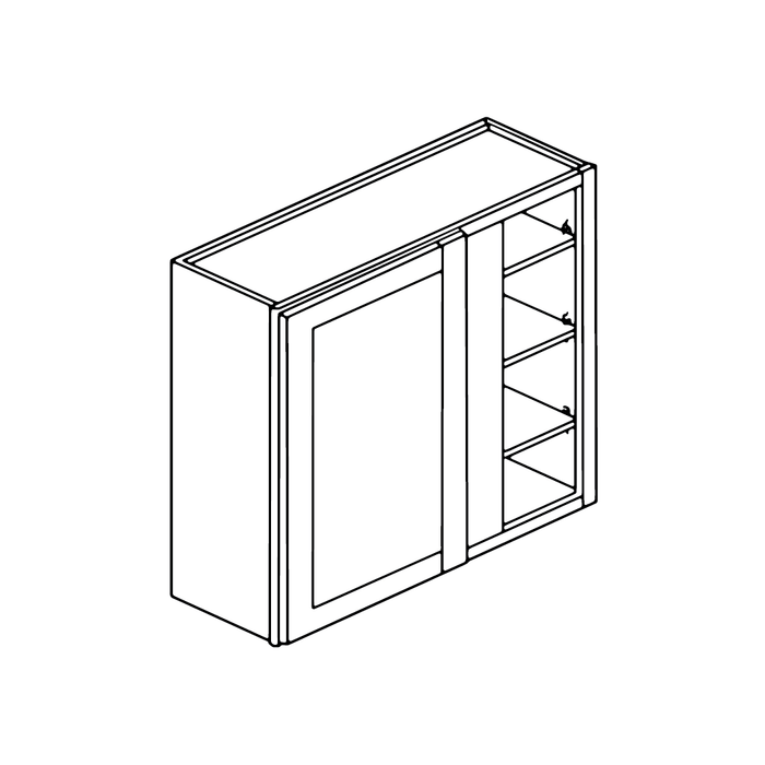 Blind Corner Wall Cabinet (Slim Shaker White/Framed/Assembled)