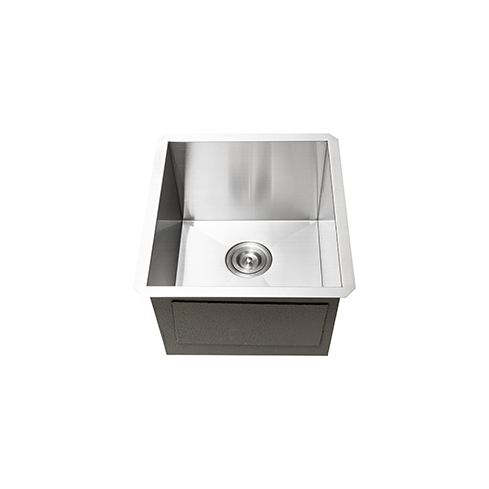 KBFMORE™ 16" Stainless Steel Single Bowl Zero Radius Kitchen Sink