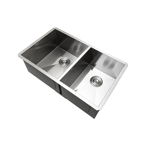 KBFMORE™ 32" Stainless Steel Double Bowl (60/40) Zero Radius Kitchen Sink