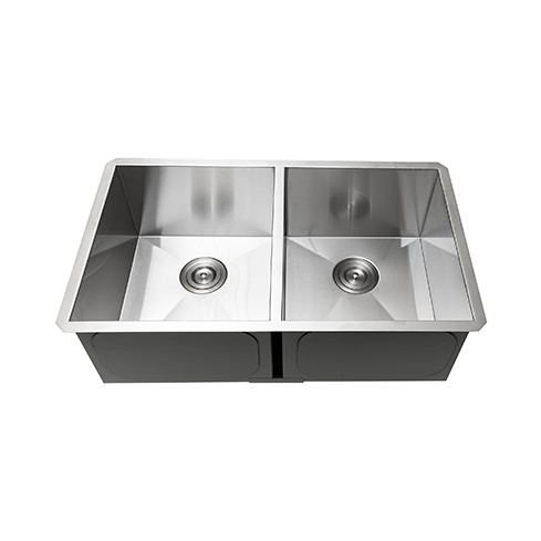 KBFMORE™ 32" Stainless Steel Double Bowl (50/50) Zero Radius Kitchen Sink