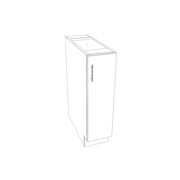 Single Full Height Door Base Cabinet (Flat Gray/Framed/Assembled)