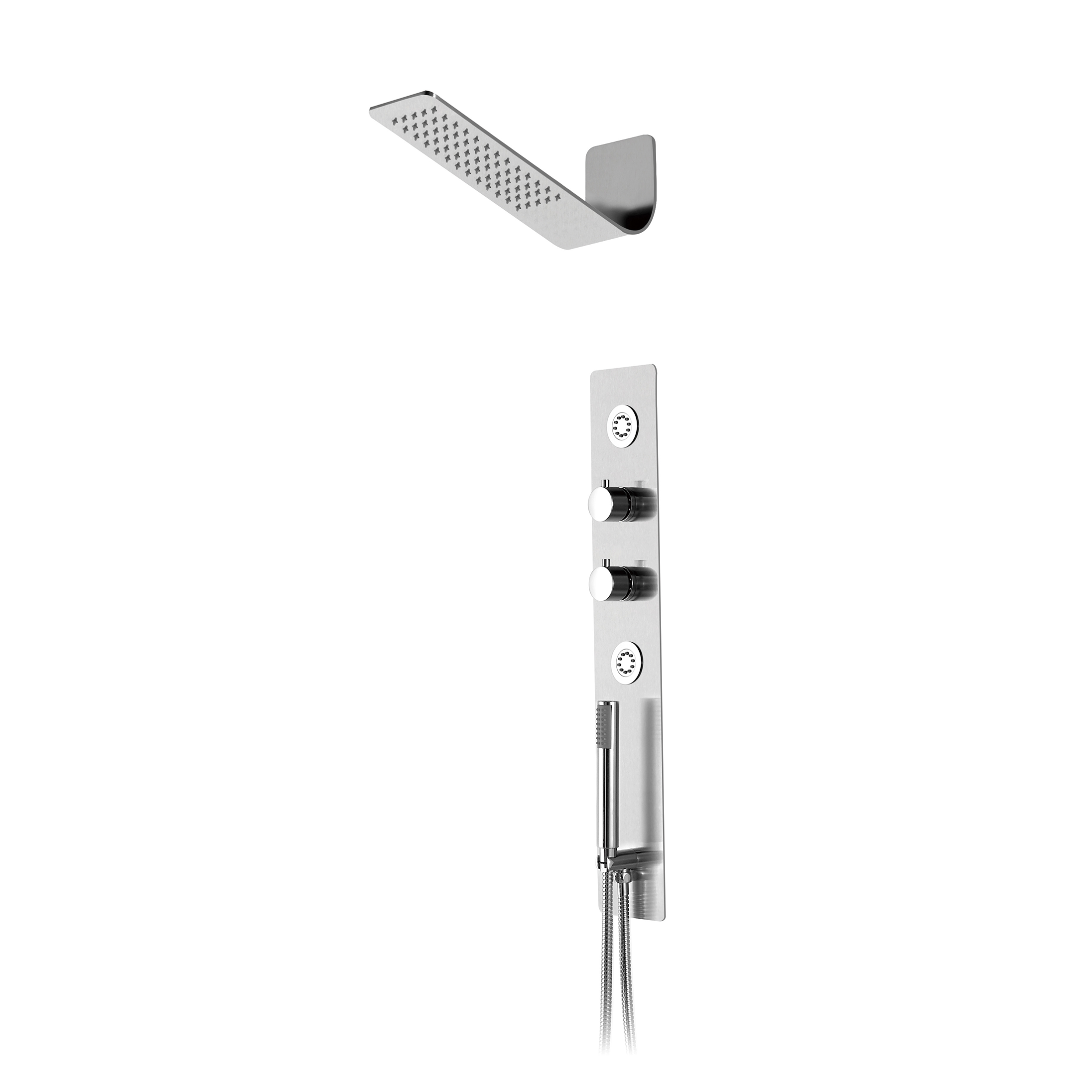 KBFMORE™ Thermostatic & Pressure Balance Shower Kit with Integrated Design Shower Head and Concealed Shower Panel