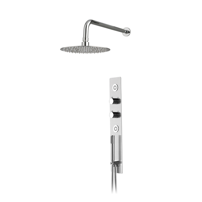 KBFMORE™ Thermostatic & Pressure Balance Shower Kit with Round Shower Head and Concealed Shower Panel