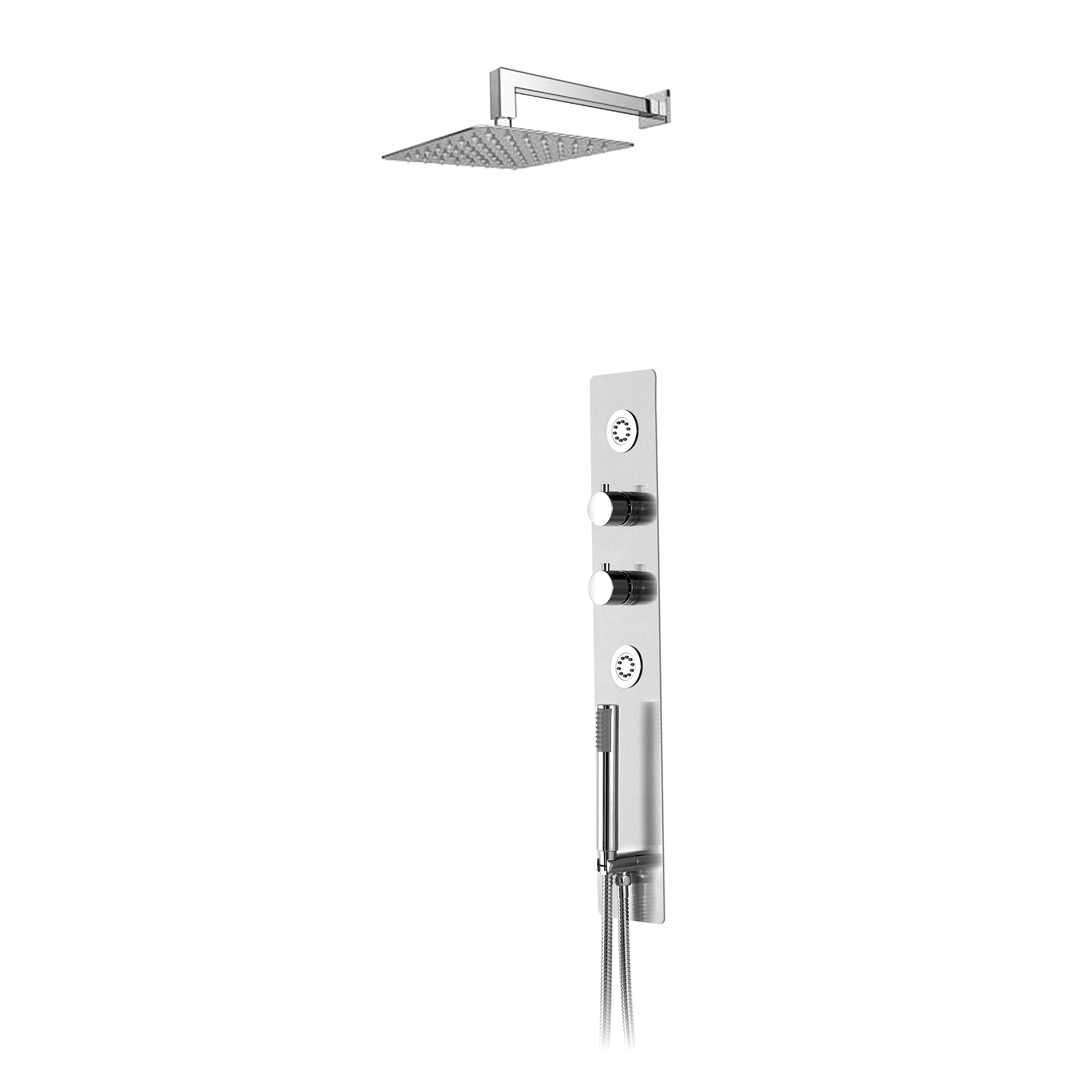 KBFMORE™ Thermostatic & Pressure Balance Shower Kit with Square Shower Head and Concealed Shower Panel