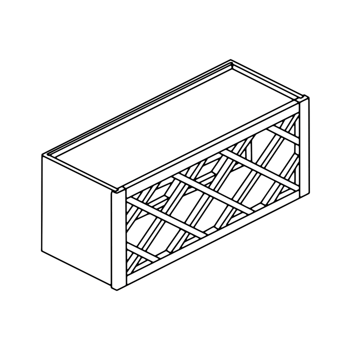 Wine Rack Lattice Cabinet (Slim Shaker Gray Green/Frameless/Assembled)