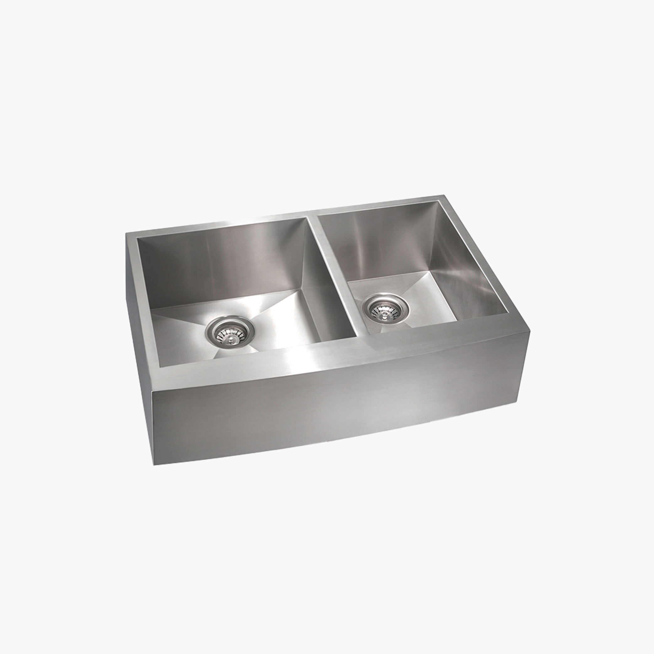 KBFMORE™ 33" Stainless Steel Double Bowl Farmhouse Kitchen Sink