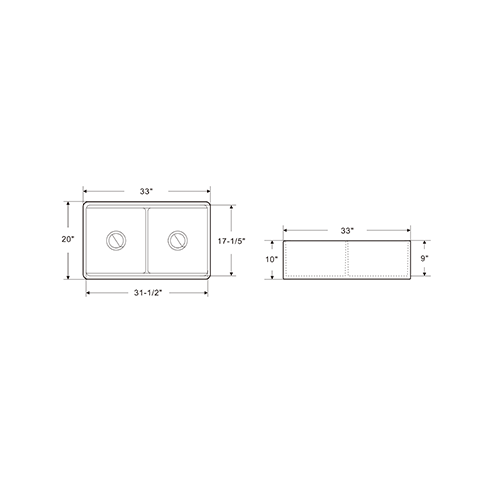 KBFMORE™ 33" Fireclay Double Bowl (50/50) Workstation Farmhouse Kitchen Sink with Bottom Grids, Rolling Grid, and Cutting Board