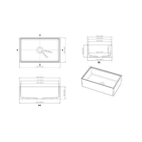 KBFMORE™ 33" Fireclay Single Bowl Workstation Farmhouse Kitchen Sink with Bottom Grid, Rolling Grid, and Cutting Board