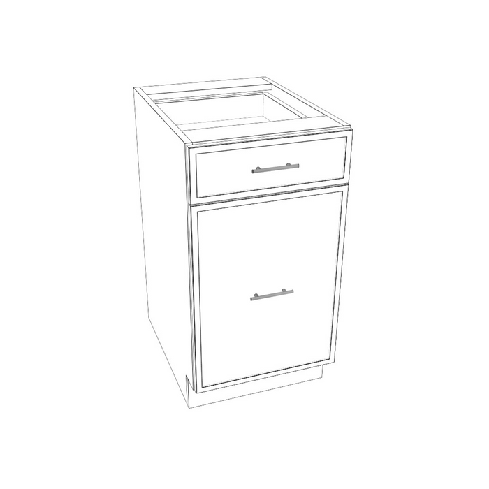 Pull Out Garbage Bin (Slim Shaker White/Frameless/Assembled)