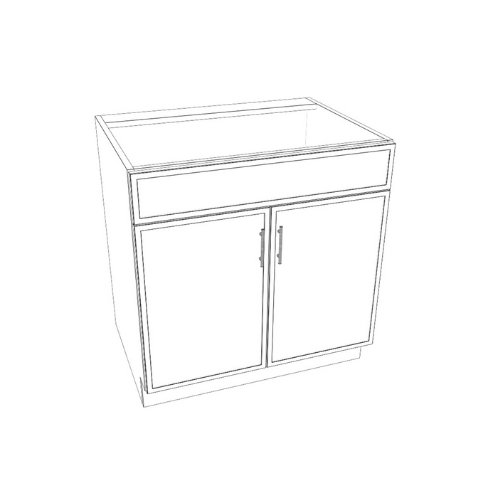 Sink Base Cabinet (Slim Shaker Off-White/Frameless/RTA)