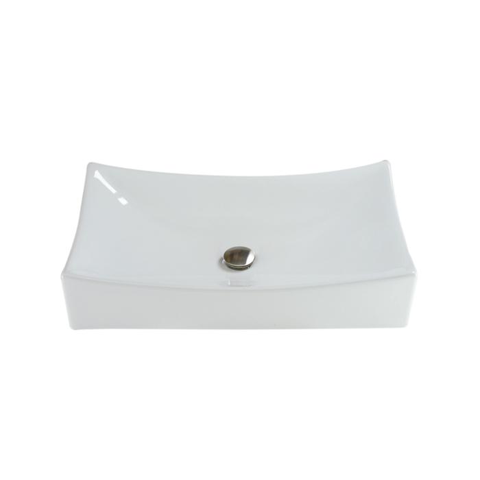 KBFMORE™ 25.5" Curved Porcelain Vessel Bathroom Sink