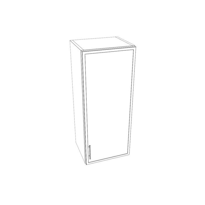 Single Door Wall Cabinet with 2 Shelves (Slim Shaker Light Powder Blue/Frameless/Assembled)