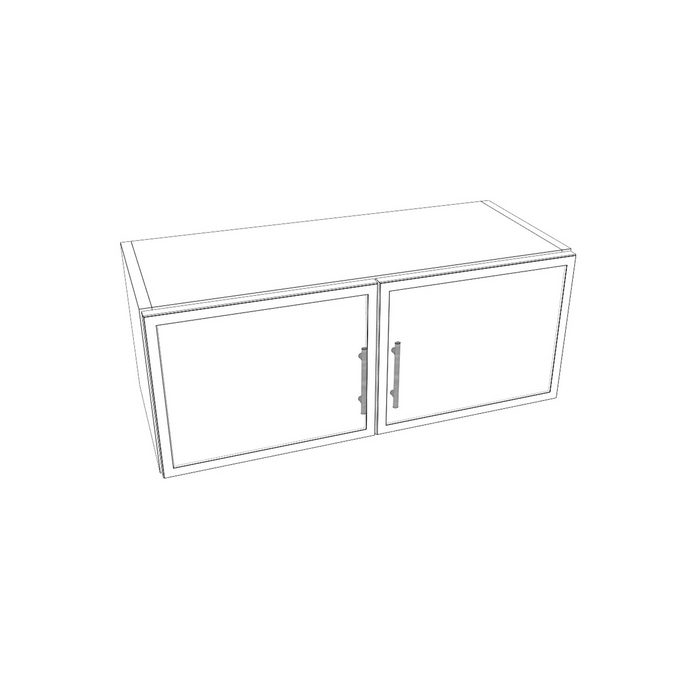 Double Door Bridge Wall Cabinet (Slim Shaker Off-White/Frameless/Assembled)