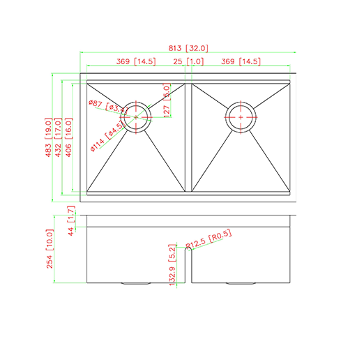 KBFMORE™ 32" Stainless Steel Double Bowl Undermount Workstation Kitchen Sink with Strainer, Bottom Grid, Rolling Grid, Colander, and Cutting Board