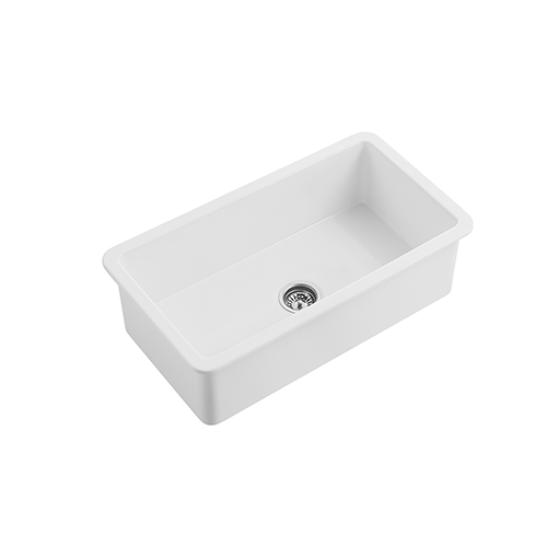 KBFMORE™ 32" Fireclay Single Bowl Dual Mount Kitchen Sink