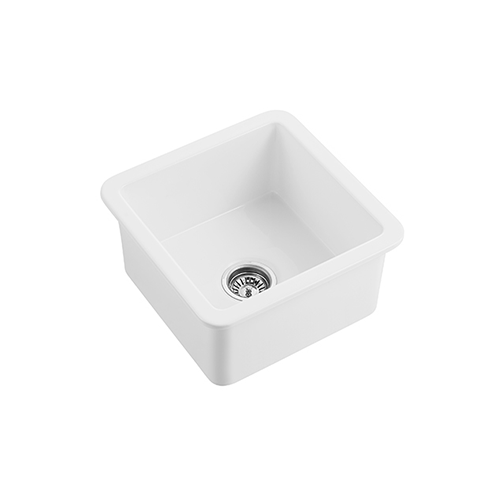 KBFMORE™ 18" Fireclay Single Bowl Dual Mount Kitchen Sink