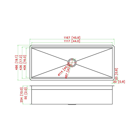 KBFMORE™ 46" Stainless Steel Single Bowl Undermount Workstation Kitchen Sink with Strainer, Bottom Grid, Rolling Grid, Colander, and Cutting Board