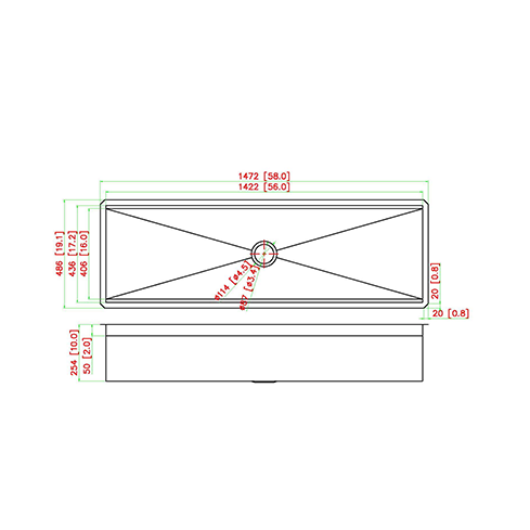 KBFMORE™ 58" Stainless Steel Single Bowl Undermount Workstation Kitchen Sink with Strainer, Bottom Grid, Rolling Grid, Colander, and Cutting Board