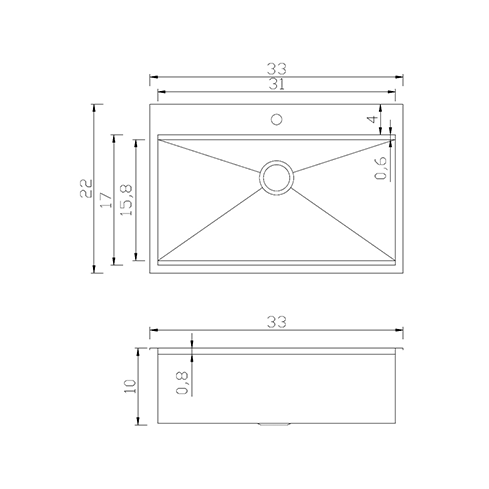 KBFMORE™ 33" Stainless Steel Single Bowl Top Mount Workstation Kitchen Sink with Strainer, Bottom Grid, Rolling Grid, Colander, and Cutting Board