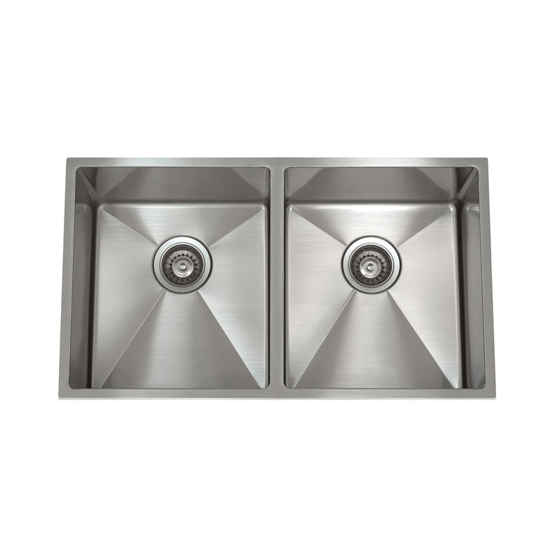 31" Stainless Steel Double Bowl Tight Radius Kitchen Sink