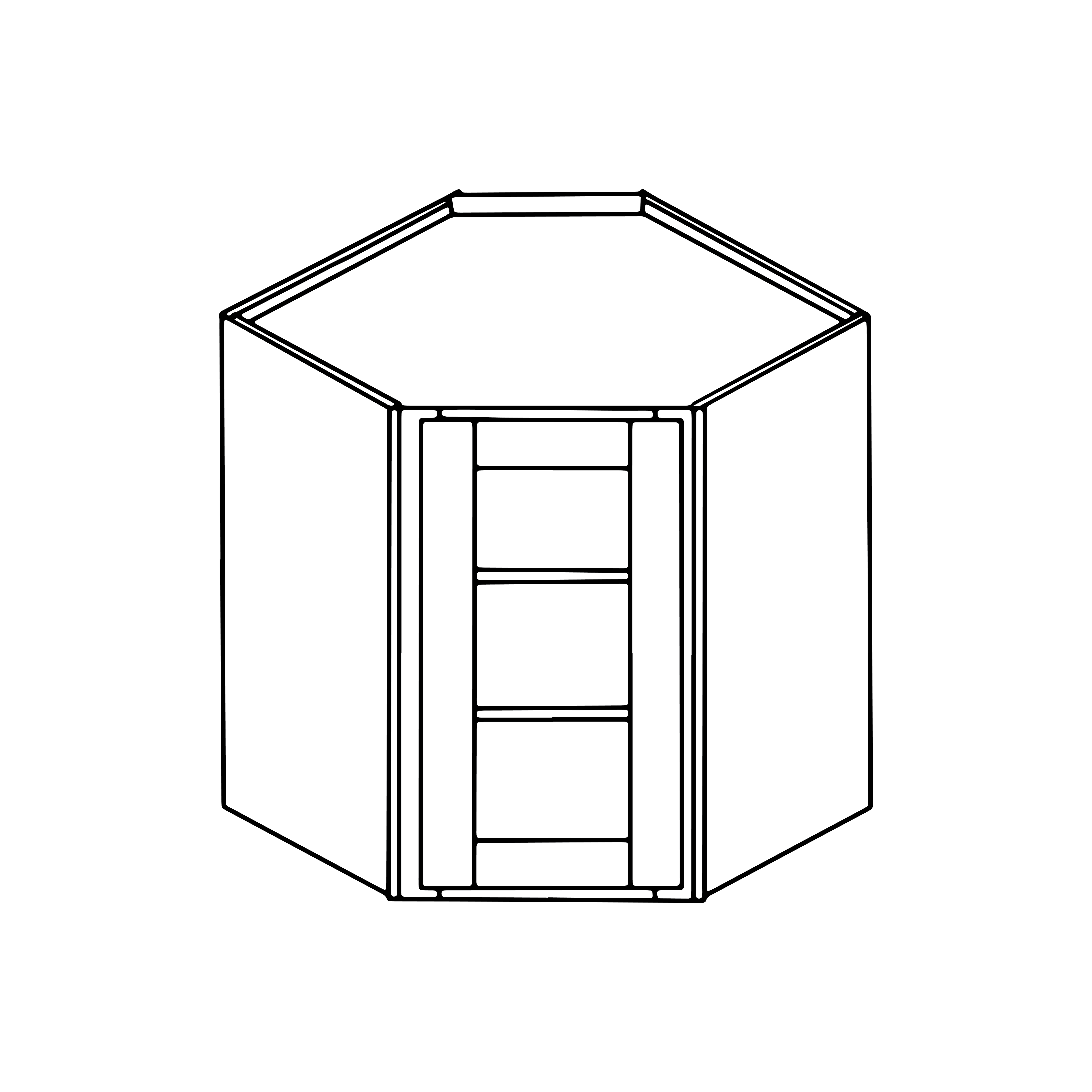 Glass Door Diagonal Wall Cabinet (Shaker Smoke Gray, RTA)