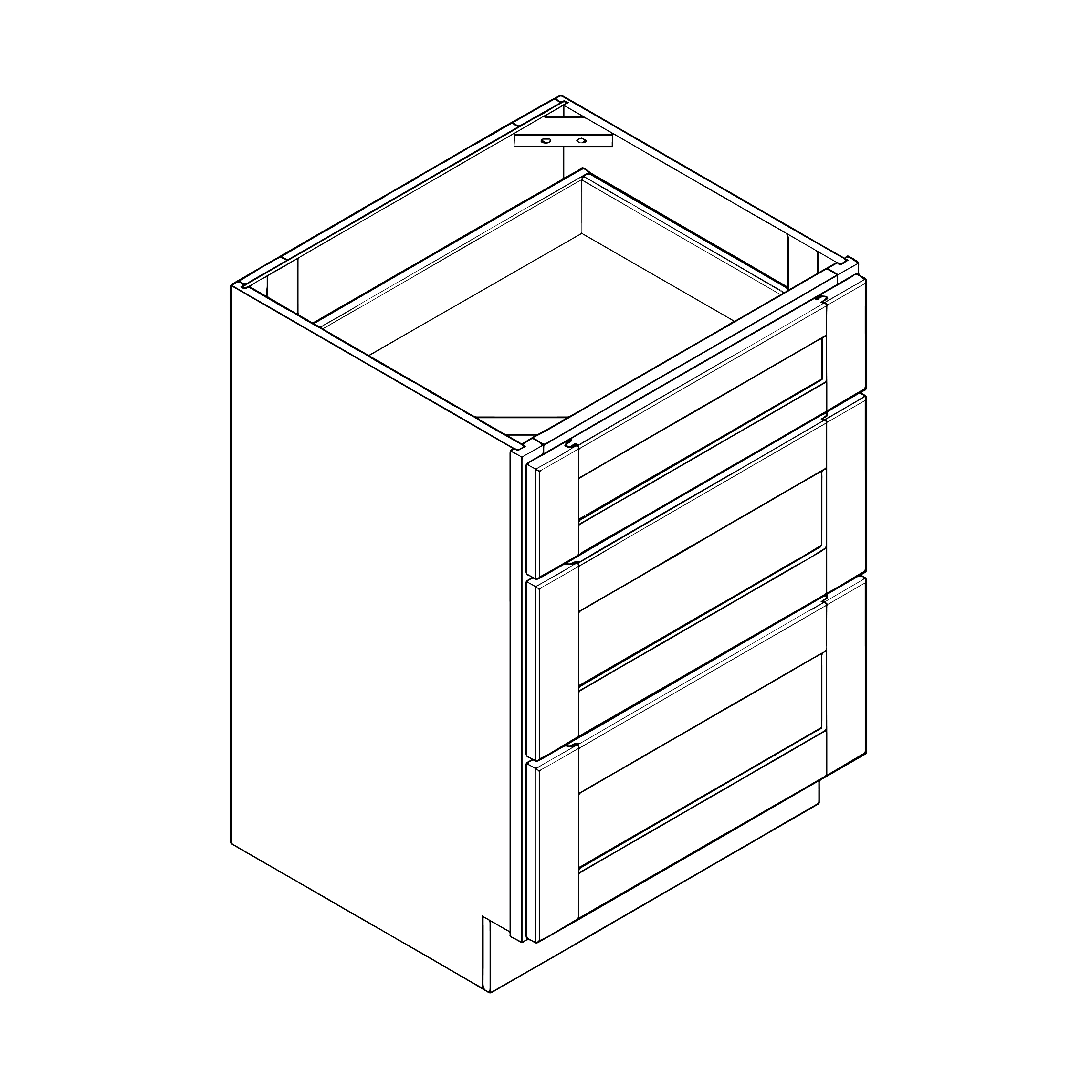 Drawer Base Cabinet (Shaker Smoke Gray, RTA)