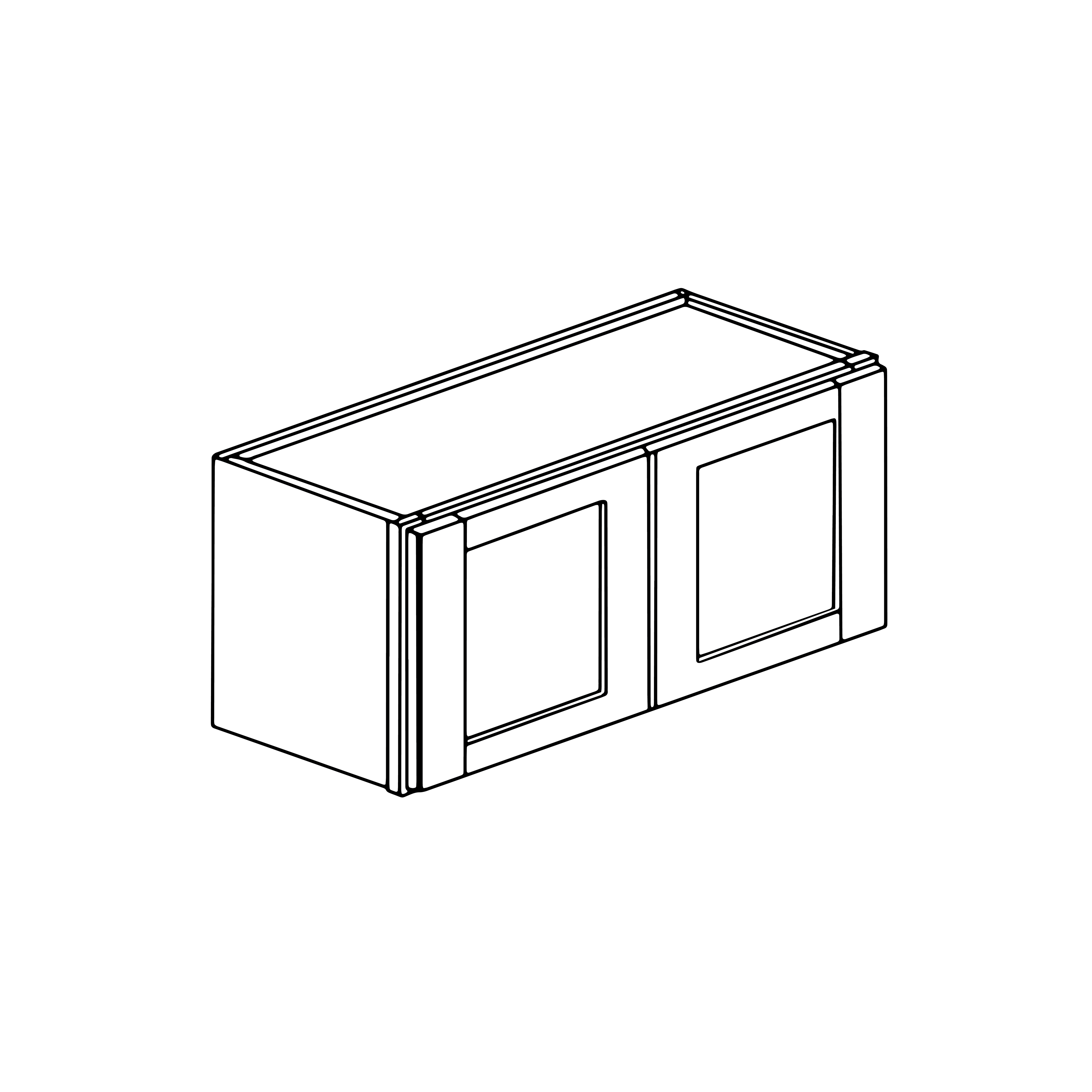 Small Double Door Bridge Wall Cabinet (Shaker Smoke Gray, RTA)